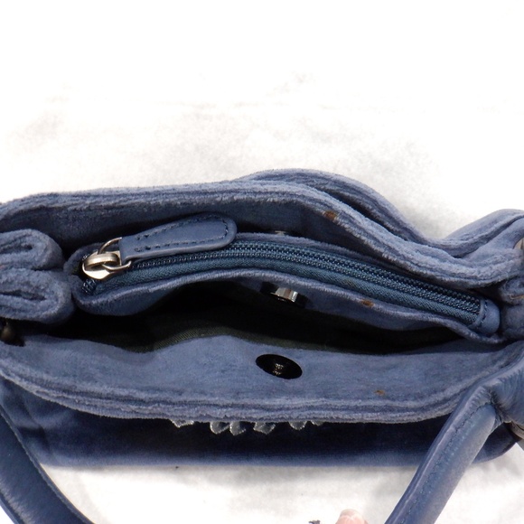JUICY COUTURE Blue Velour Purse * Needs Repair * - Picture 8 of 11